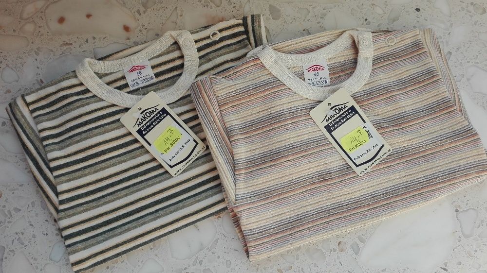 NOWE Body, rozmiar 68 (krótki rękaw, 100% bawełna) w paski