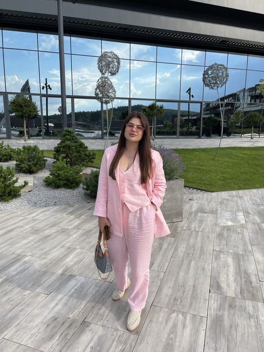 Лляний костюм трійка