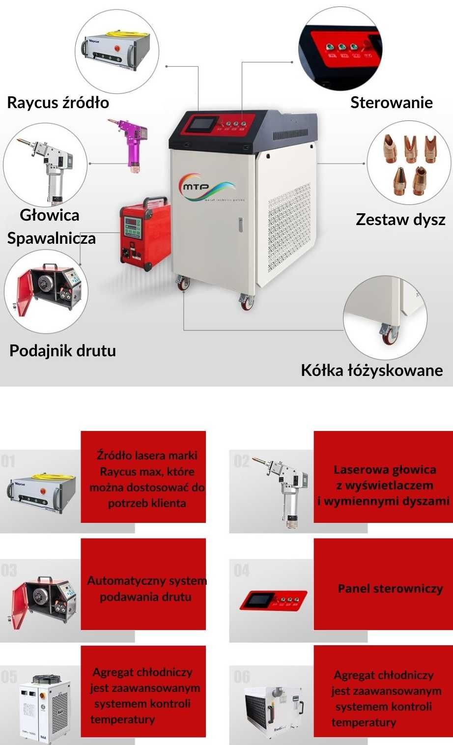 Spawarka laserowa Fiber 2000W Mobilna aluminium i stal nierdzewna