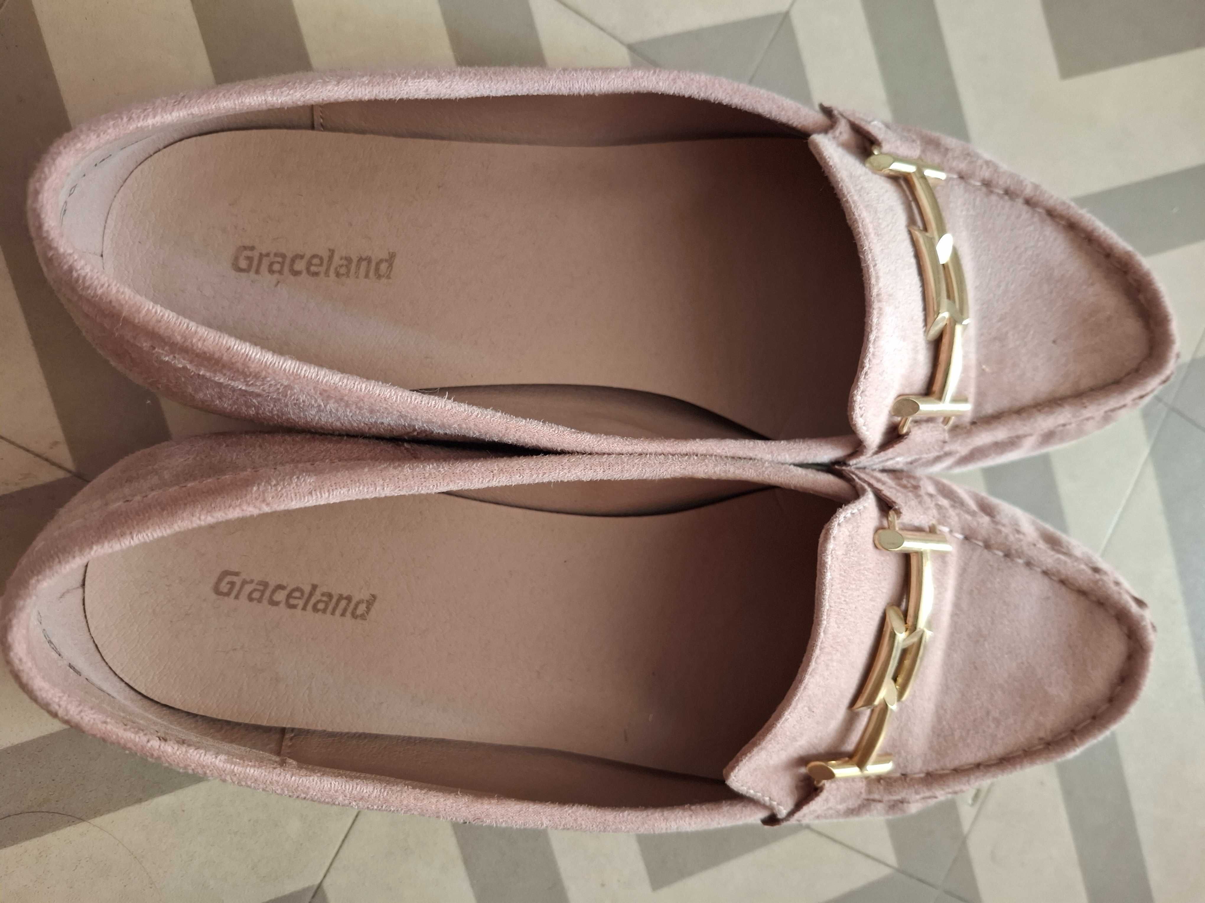 Buty damskie mokasyny 41 Graceland cland pudrowy roz