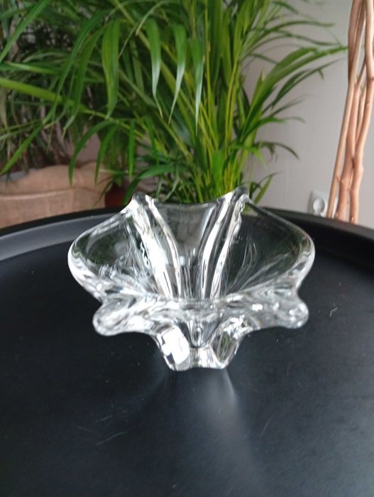 Patera ze szkła kryształowego Val St Lambert lata 60 XX w