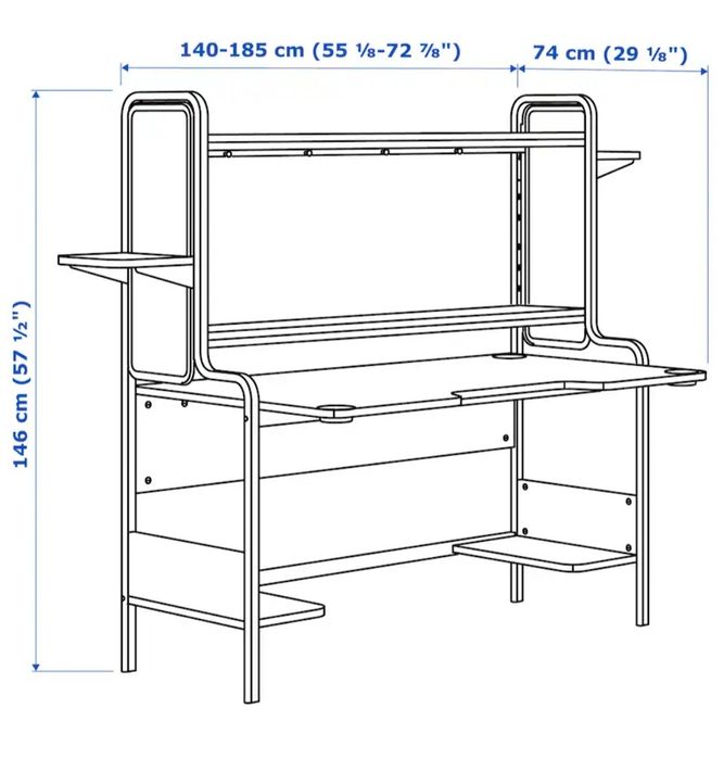 Secretaria IKEA - Fredde p/gaming em Preto
