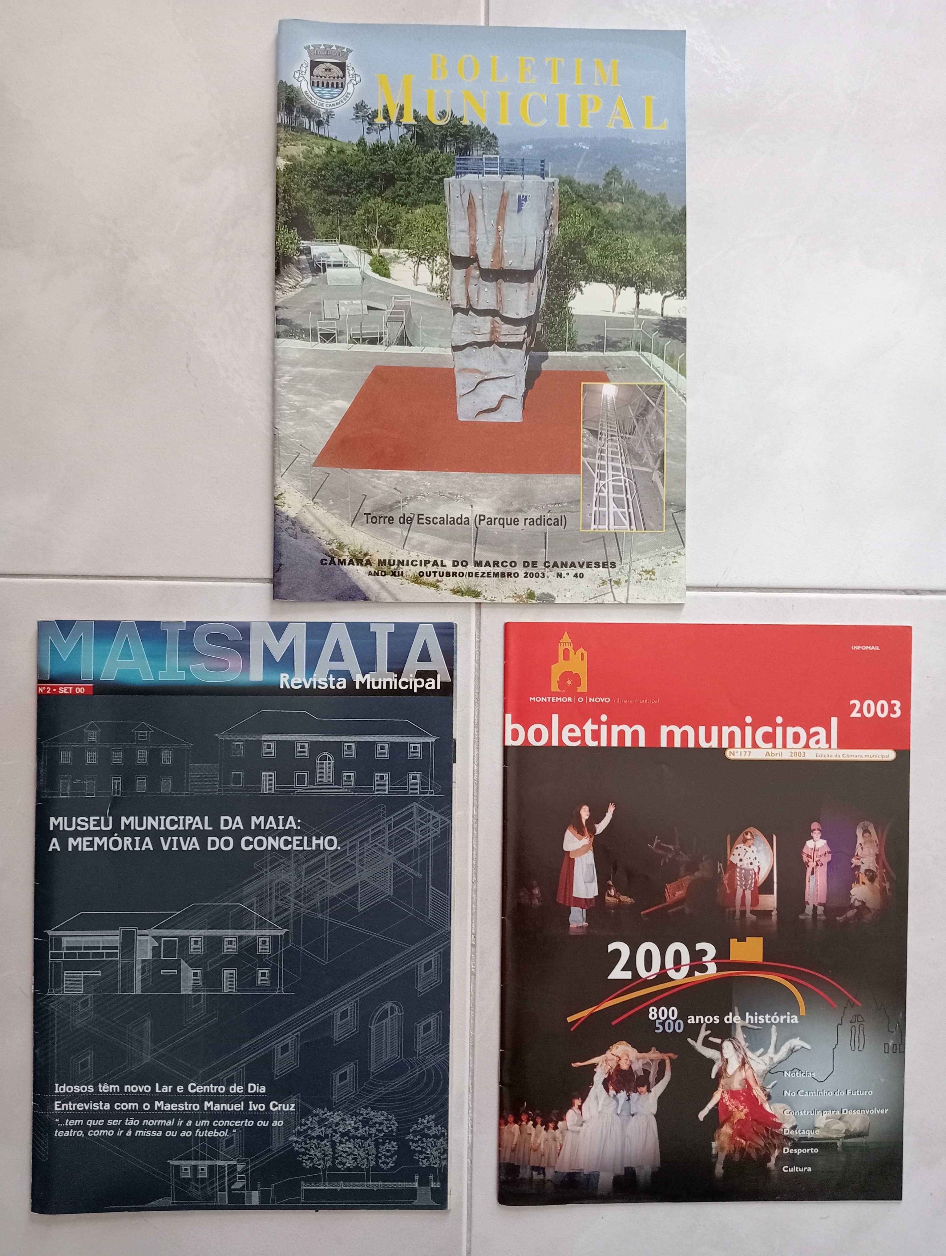Várias revistas e boletins municipais