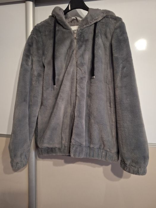 Bluza pluszowa damska miś szara beton L