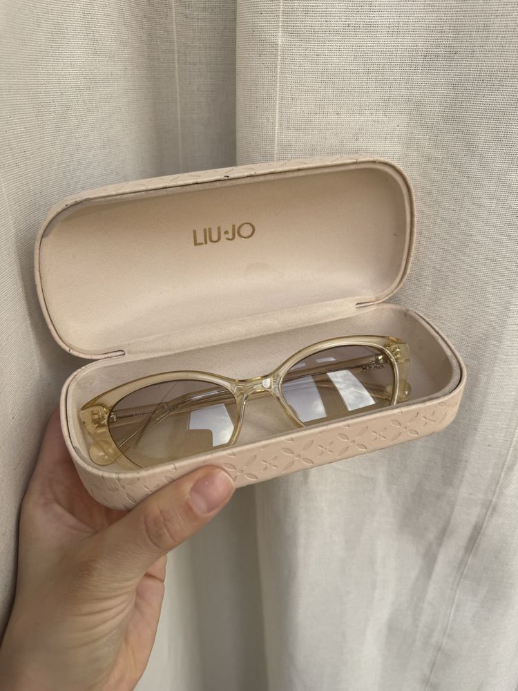 Okulary sunnies Liu Jo LJ712S 688 żółte kocie vintage