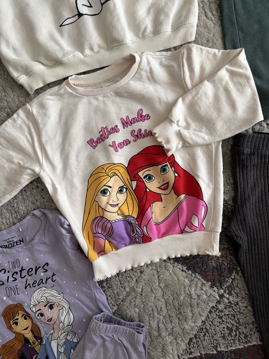 Paka! Zestaw ubrań ZARA rozmiar 110 – bluzy, spodnie, piżamka, jeansy