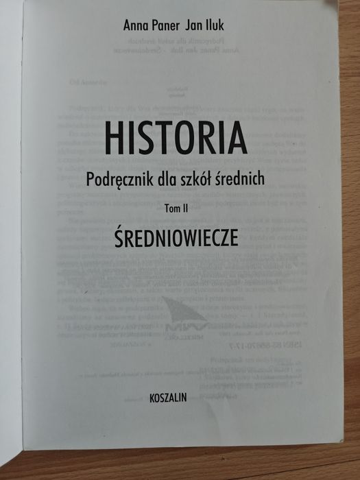 Historia Średniowiecze Koszalin 1997 Anna Paner Jan Iluk