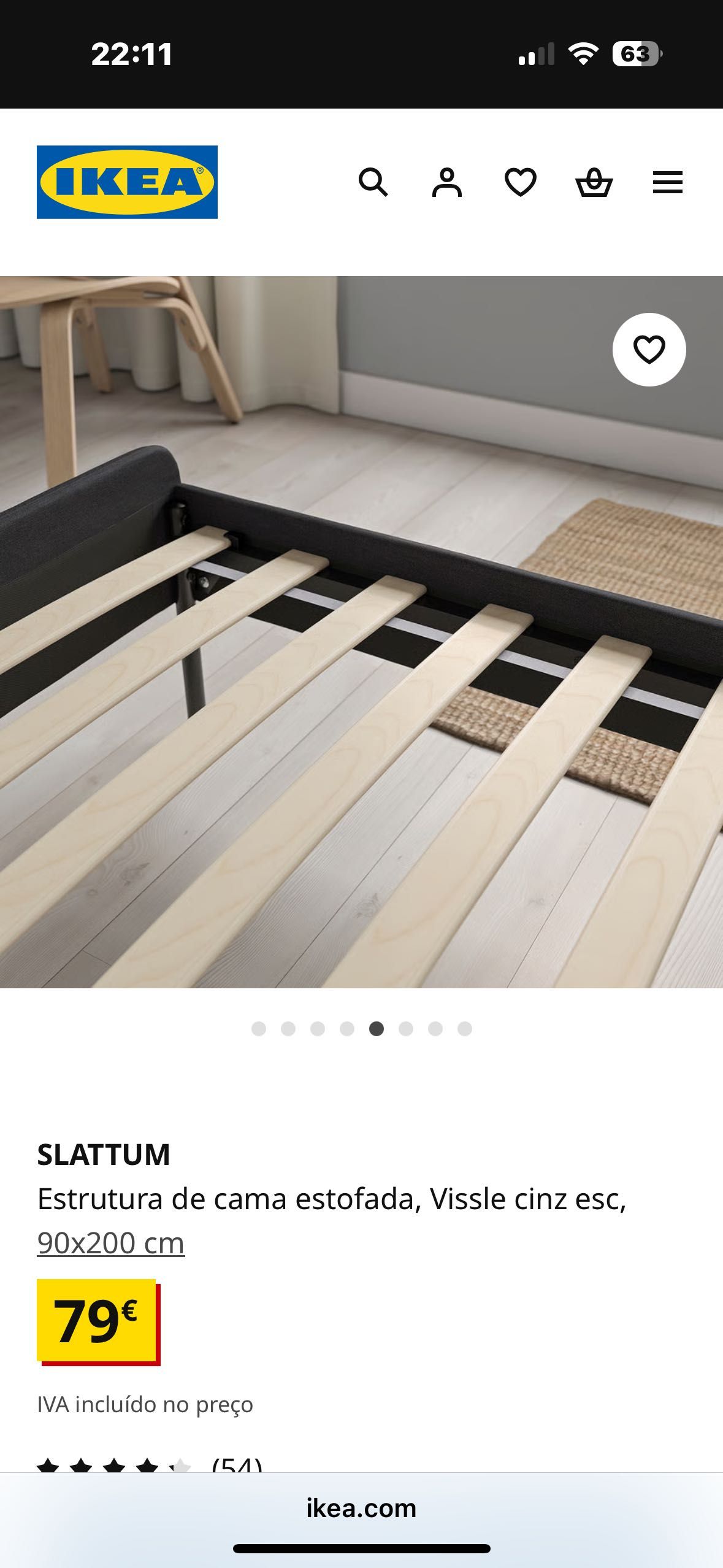 Cama ikea 90x200 + Colchão