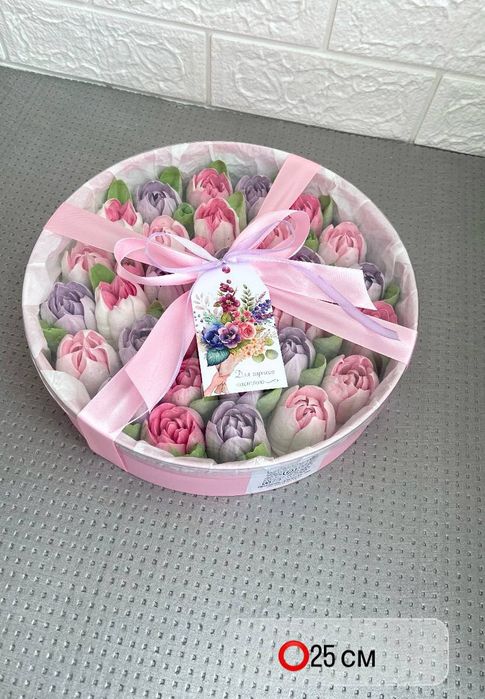 Солодкий букет. Зефір. Зефірні тюльпани. Квіти. Подарунок.