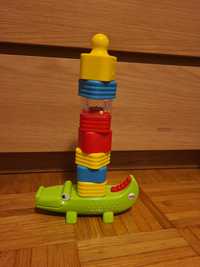 Krokodylek z klockami  Fisher- Price oraz klocki Ciuchcia Tomek