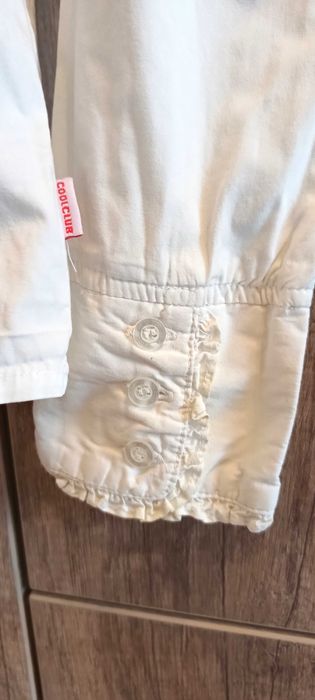 Cool Club biała koszula dziewczęca z falbaneczkami 158/164