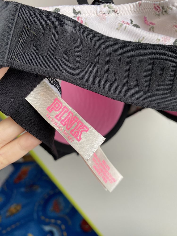 Stanik biustonosz pink victoria’s secret 70d kwiatki oryginał