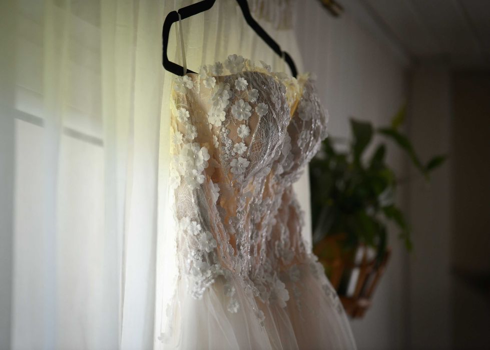 Suknia ślubn Boho Rustykalna