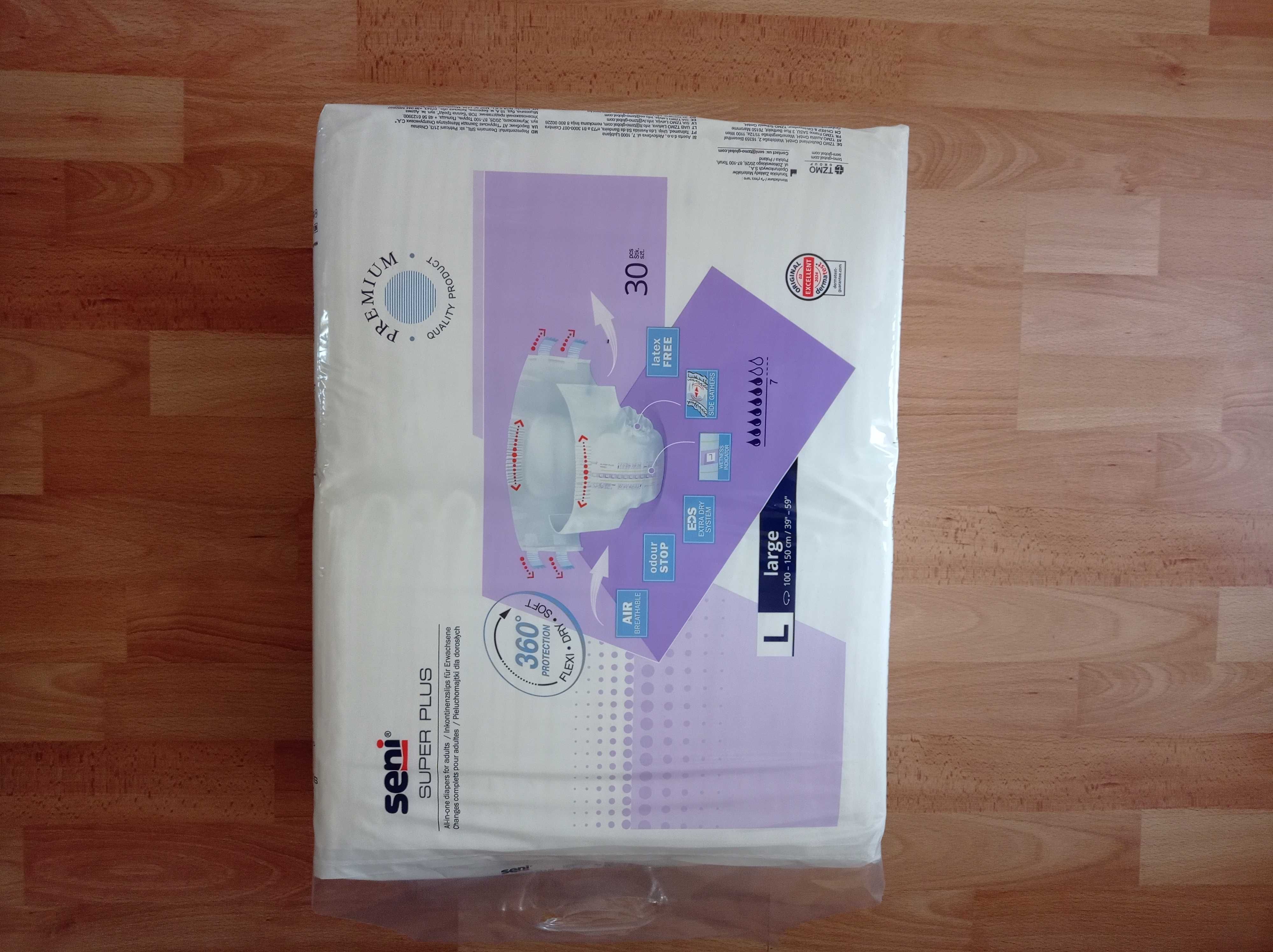 Pieluchy dla dorosłych Seni Super Plus, 30 sztuk, L