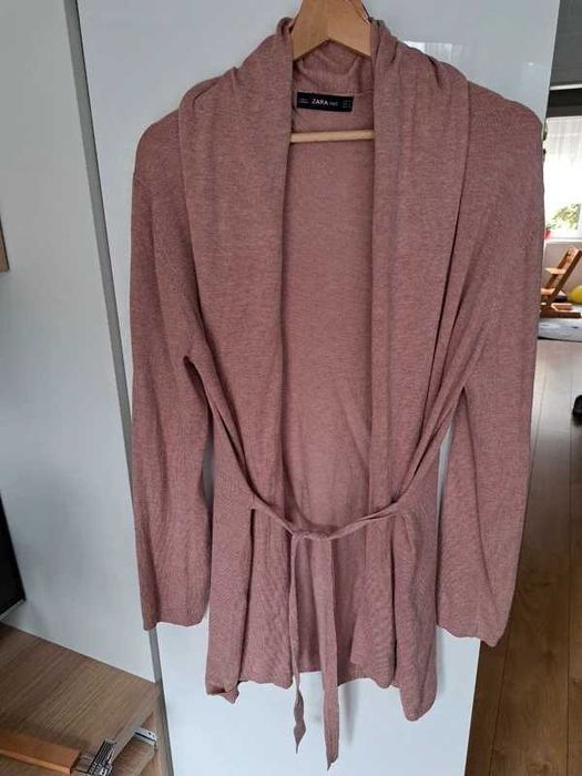 Zara narzutka kardigan sweter M blezer 38 brudny róż