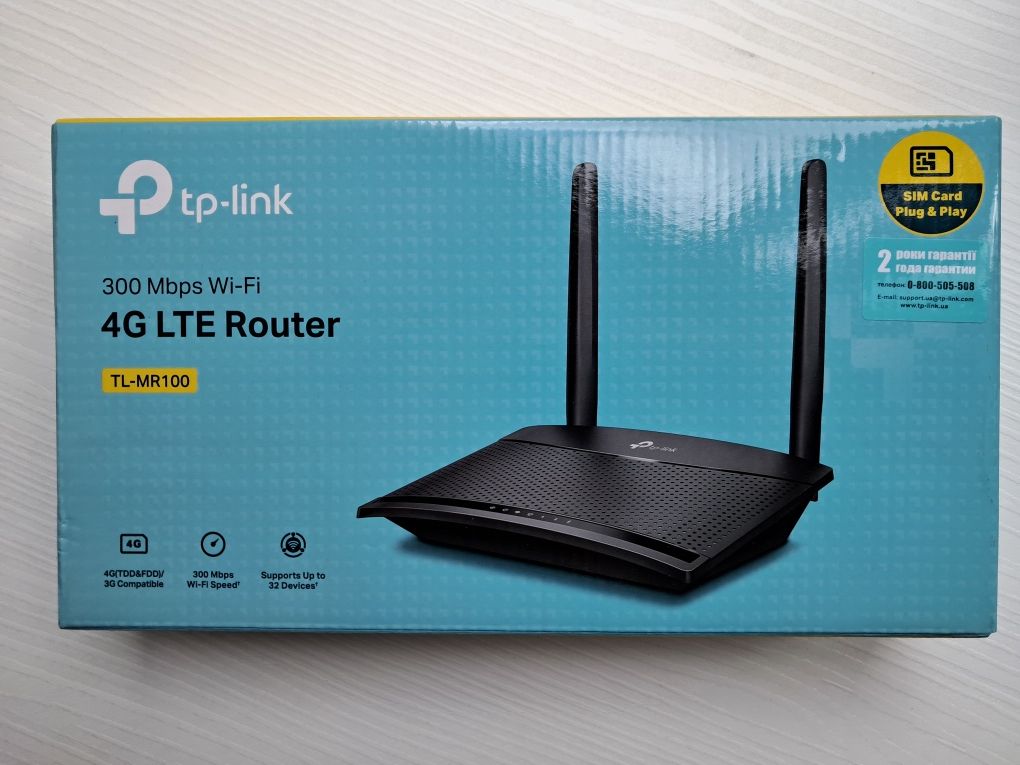TP-LINK 4g LTE router TL-MR100 маршрутизатор роутер sim