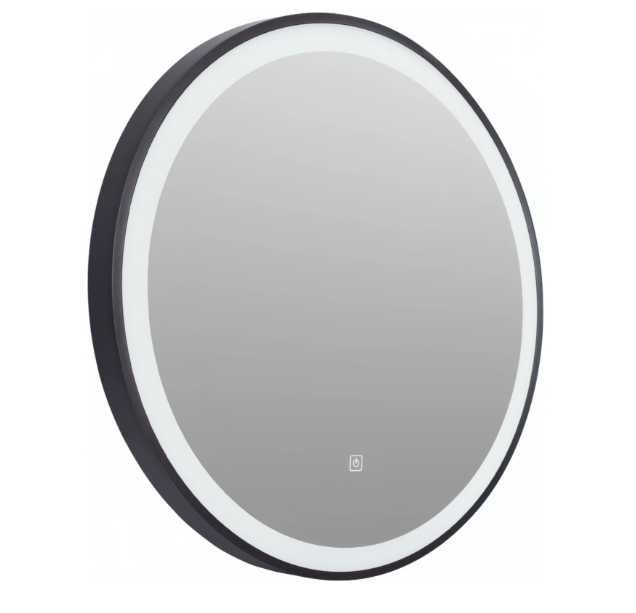 Lustro okrągłe podświetlane  60 cm z czarną Ramą