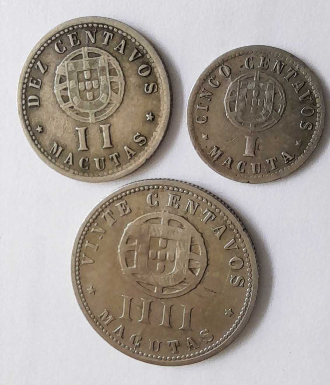 Macutas I/ II/ IIII,  em Alpaca - Angola- 1927/1928