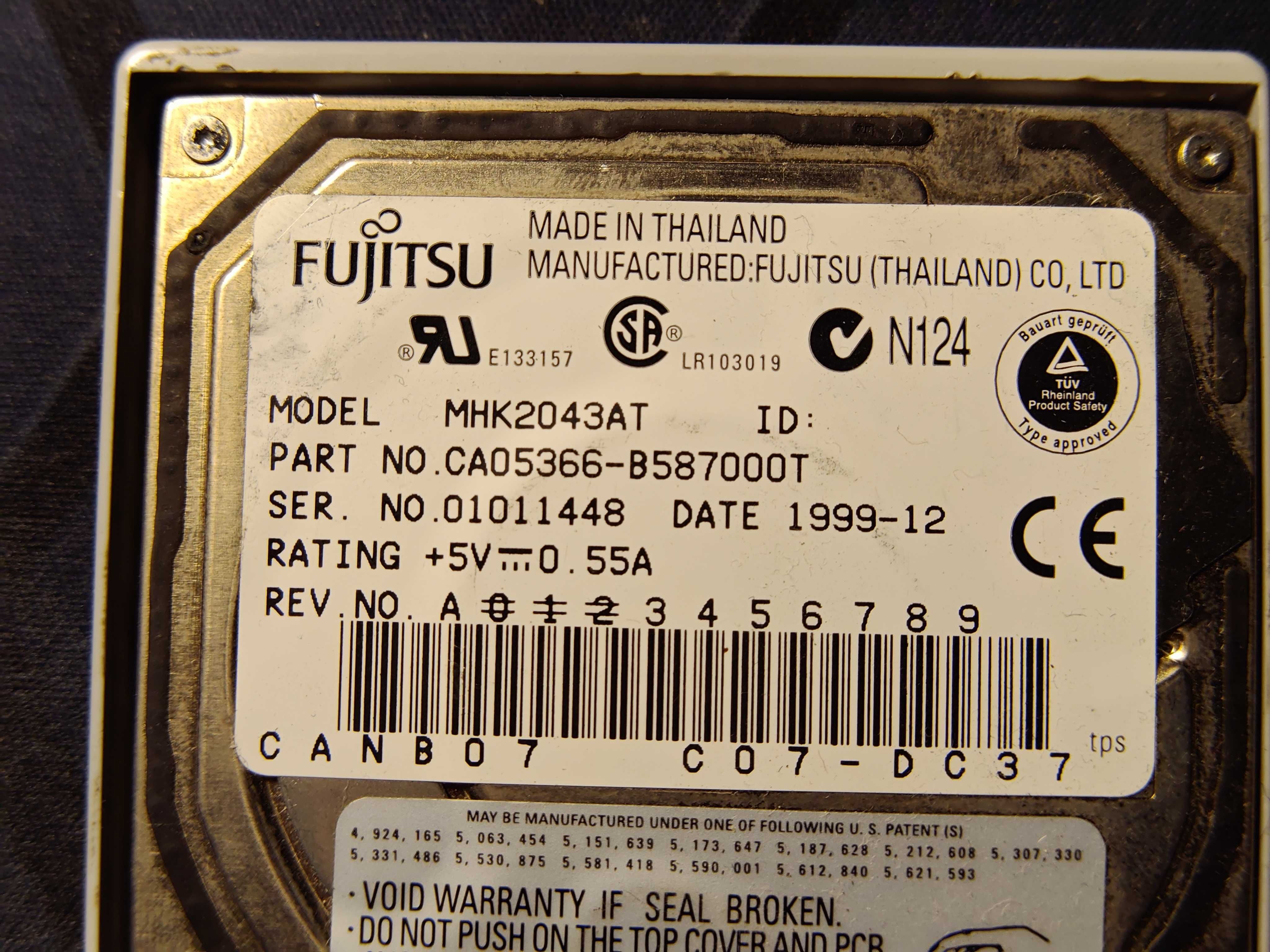Dysk twardy IDE 2,5" Fujitsu 4,3 GB MHK2043AT (laptopowy)