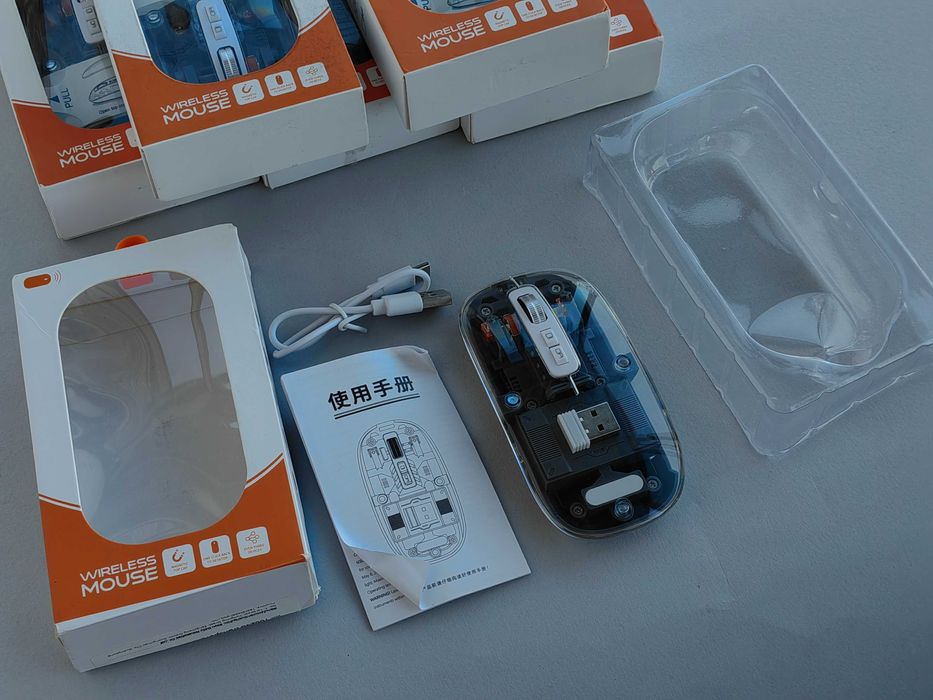 Прозрачная магнитная беспроводная мышь 2.4G с Bluetooth