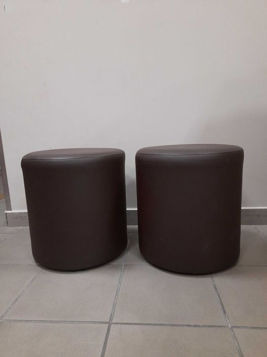 Pufy ciemnobrązowe 2 szt