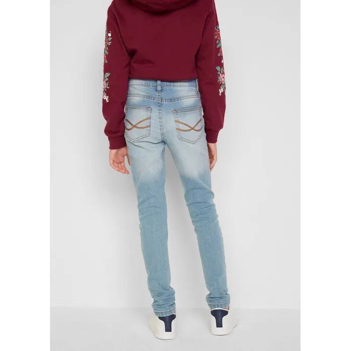 jeans spodnie jeansowe rurki przetarcia 170-176