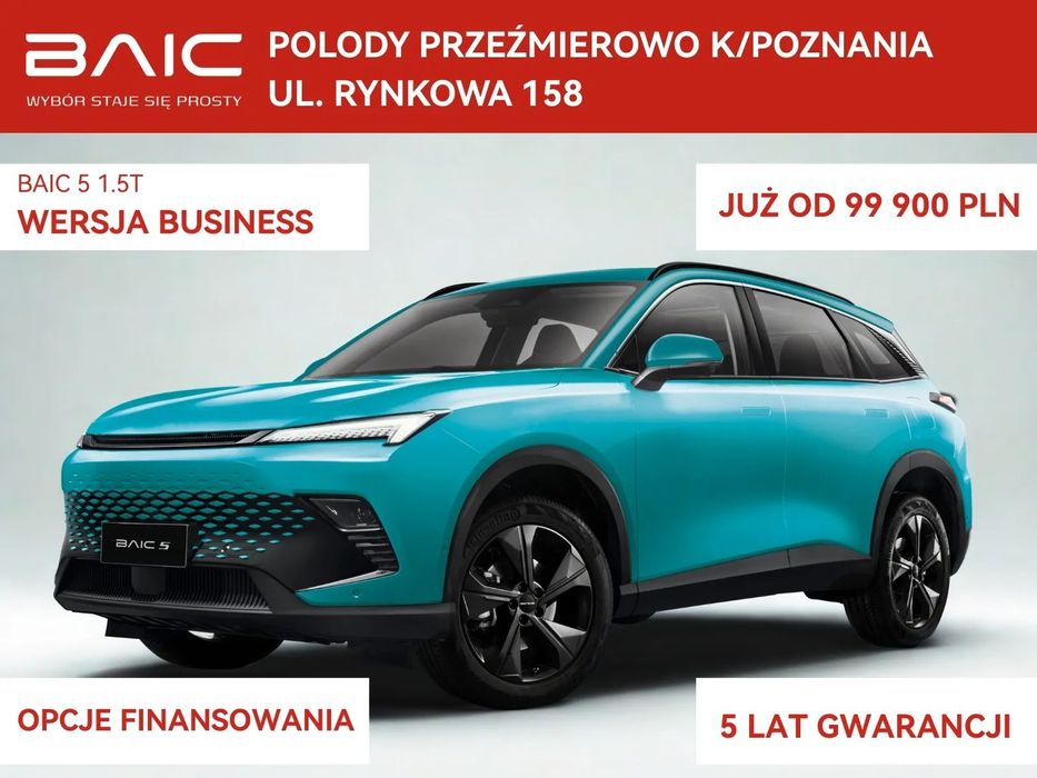 BAIC 5 Wersja Business | panoramiczne okno dachowe |18" felgi | Bagażnik 350l