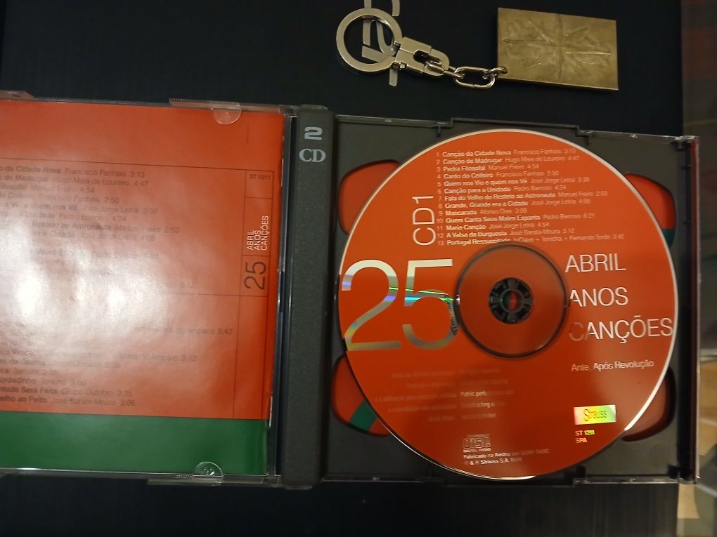 Porta chaves 25 de Abril e CD 25 de abril  canções