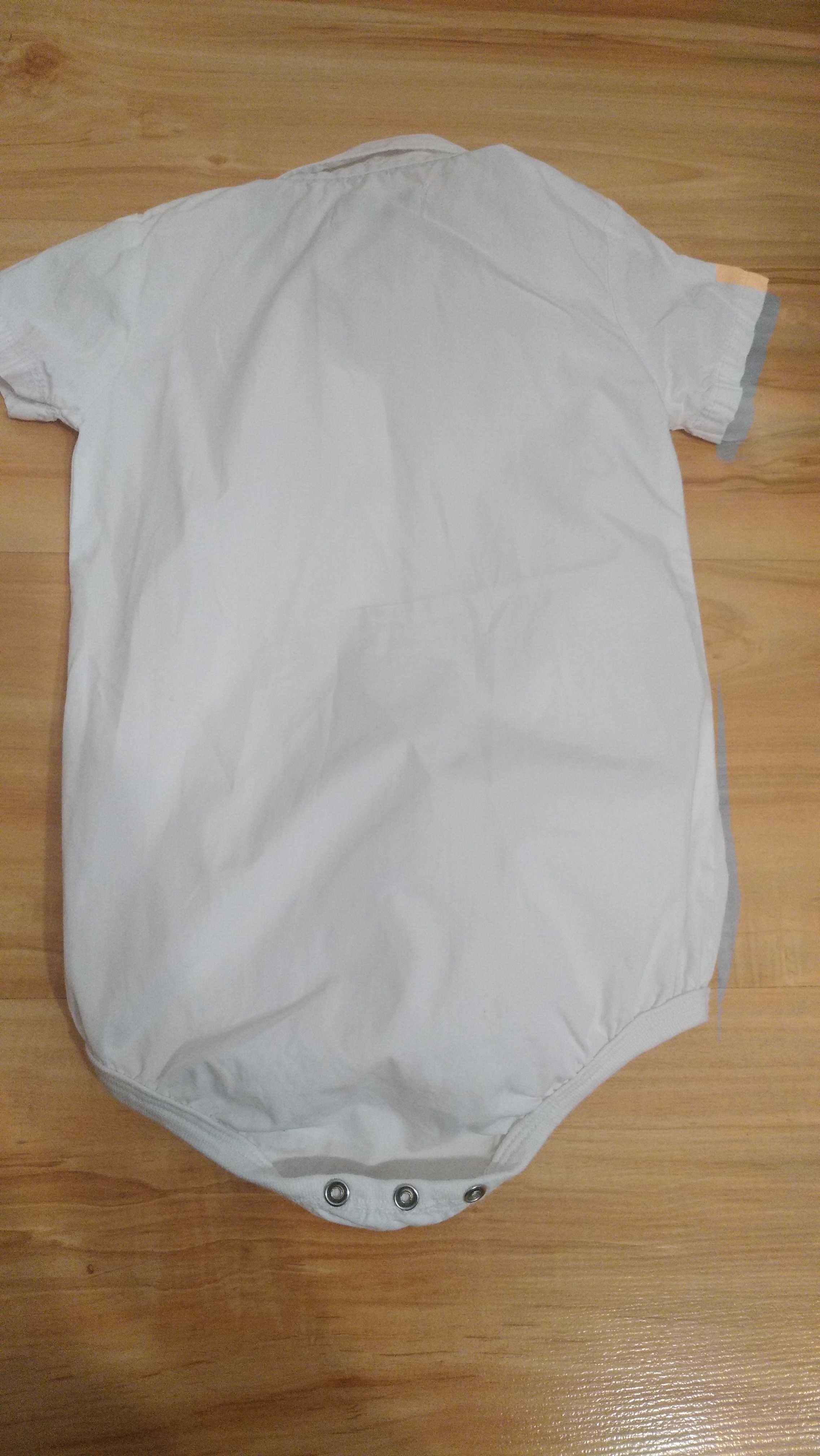 Koszula chłopięca body r. 86 biała krótki rękaw 5-10-15