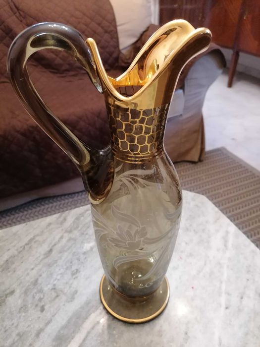 Decantador / Licoreira com 6 copos de cristal