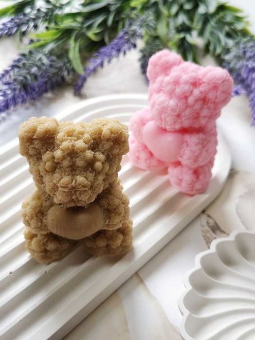 Mydlany miś z sercem podziękowanie upominek Urodziny Dzień Dziecka