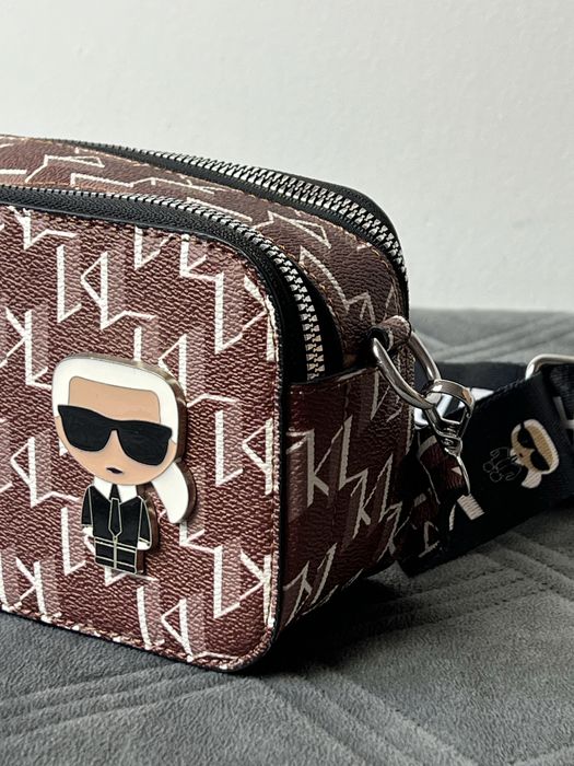 Torebka Karl Lagerfeld damska bordowa listonoszka