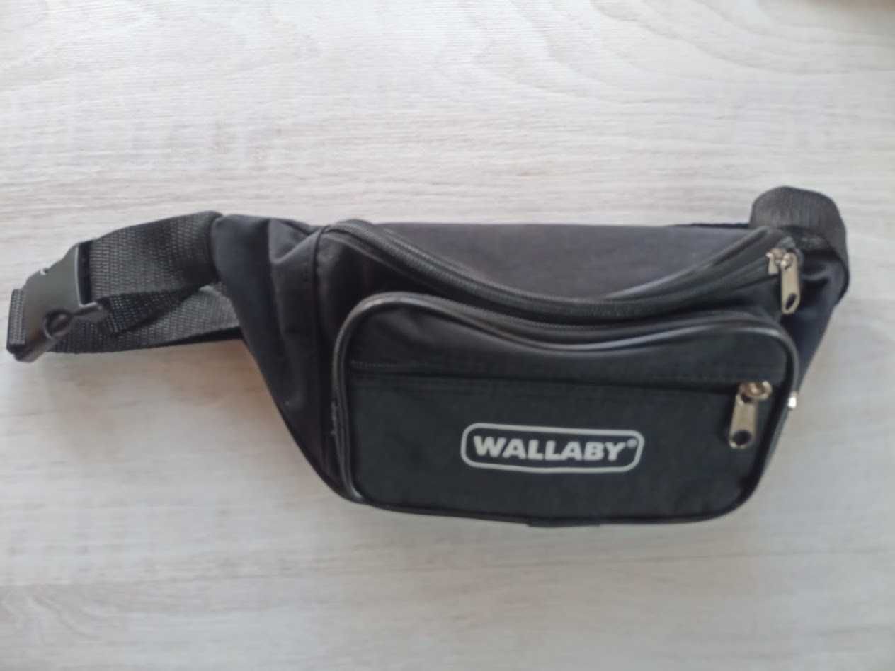 Сумка - пояс поясная сумка Wallaby 2907 черно-серая жатка