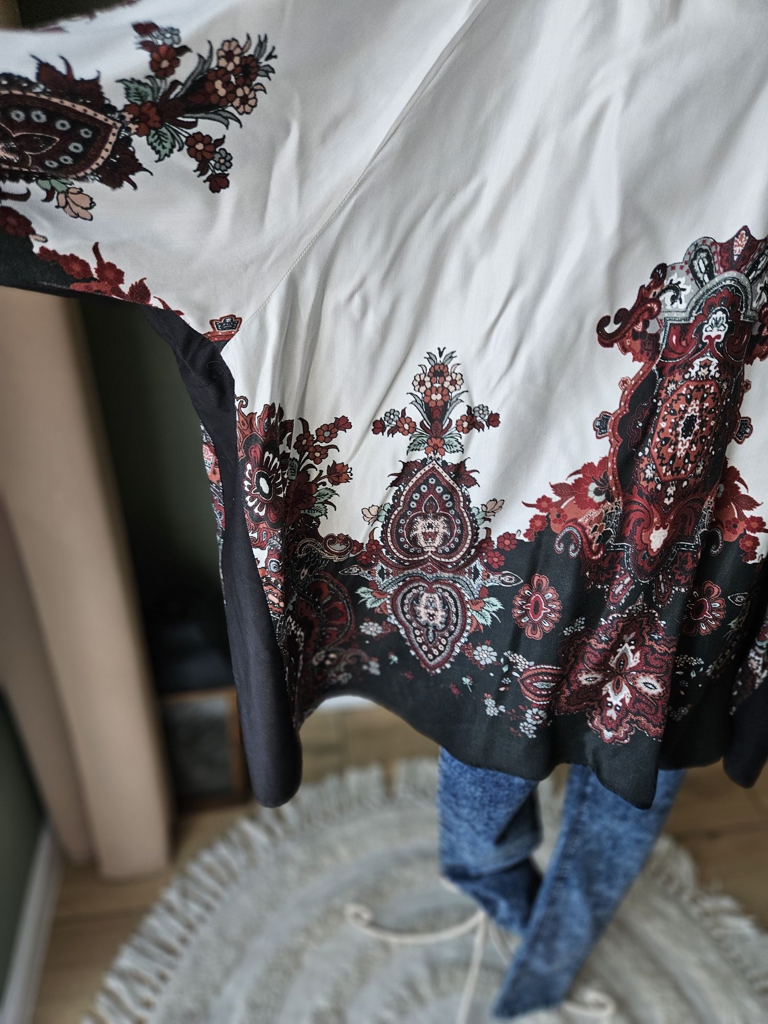 Bluzka damska Kappahl Plus Size 3XL  boho etno biala casual luźna caps