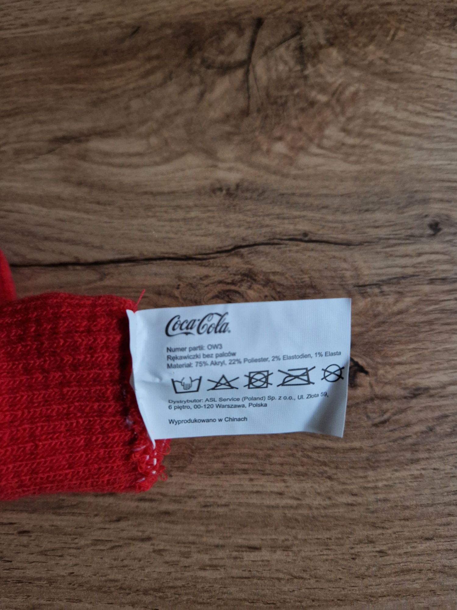 Rękawiczki materiałowe Coca Cola bez palców