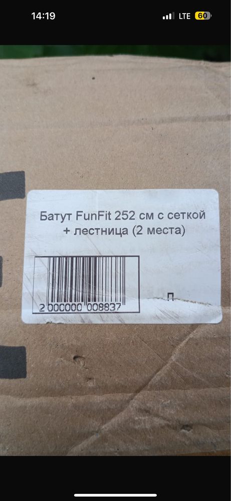 Батут FunFit 252 см с сеткой + лестница (2 места)