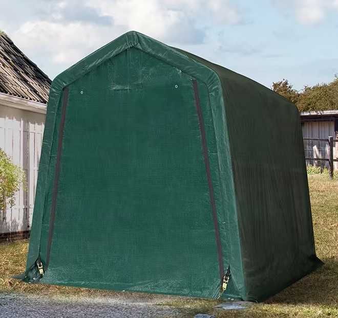 Namiot garażowy 2,4x3,6m plandeka PE 450 ciemnozielony