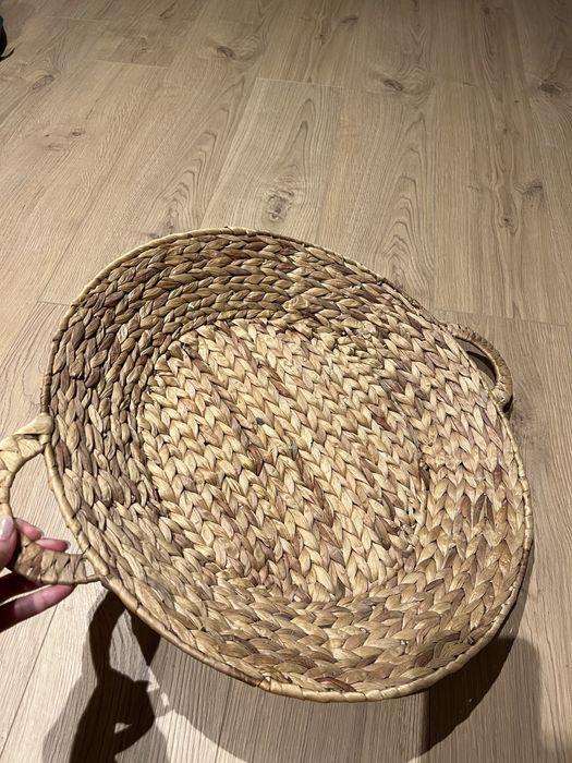 Prato grande decorativo, material tipo cesto