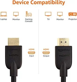 Kabel HDMI 4K 0.9 m. Ethernet 
Szybki kabel HDMI Amazon Basics (1