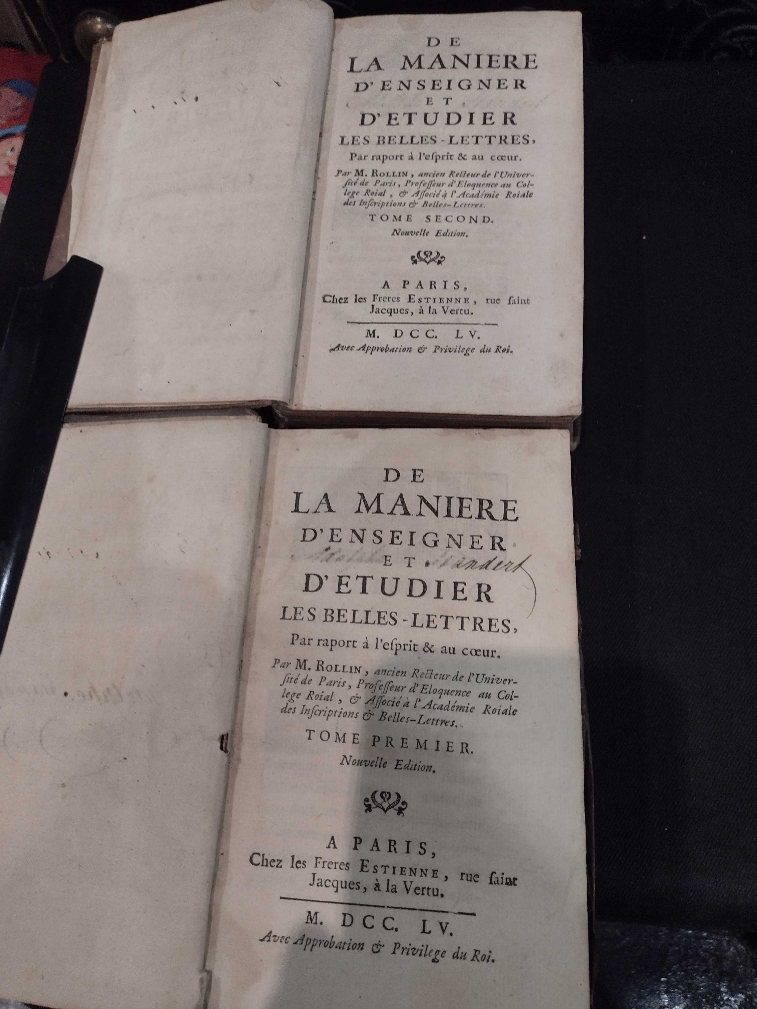 De La Maniere D´enseigner et D´etudier les belles-Lettres 1755