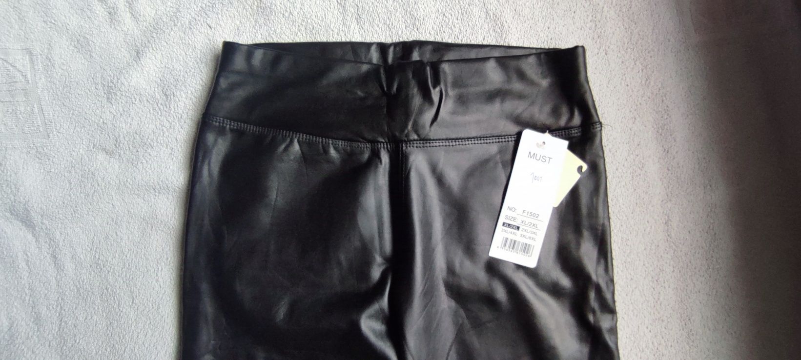 Spodnie skórzane, eko skóra,xl/2xl,woskowane,  ocieplane