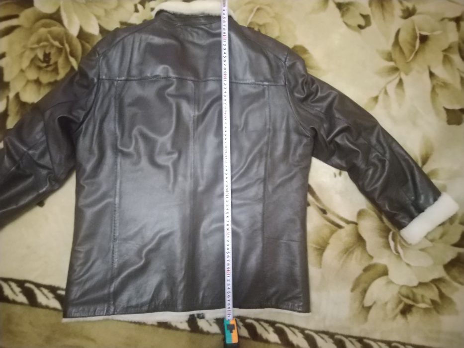 Куртка чоловіча зимова кожана Gessada