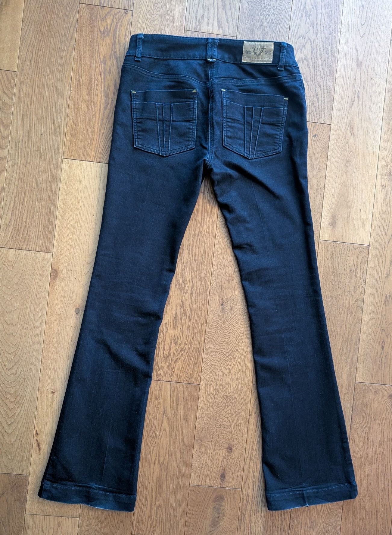 Spodnie damskie jeansy River Island M 38 szeroka prosta nogawka denim