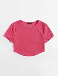 Top Malha Rosa Shein