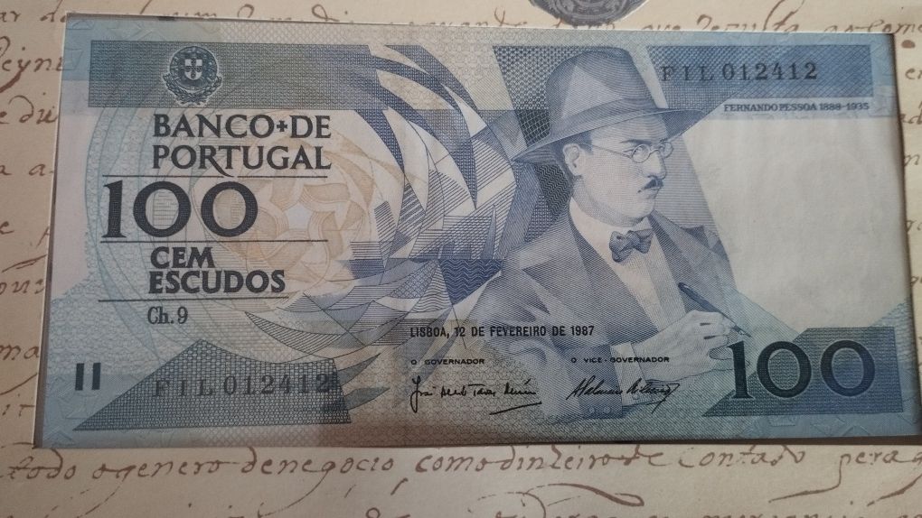 Sobrescrito de 1º dia Nota Fernando Pessoa 1987