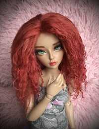 Peruka wig dla lalki BJD 1/4 różowo- ruda 4