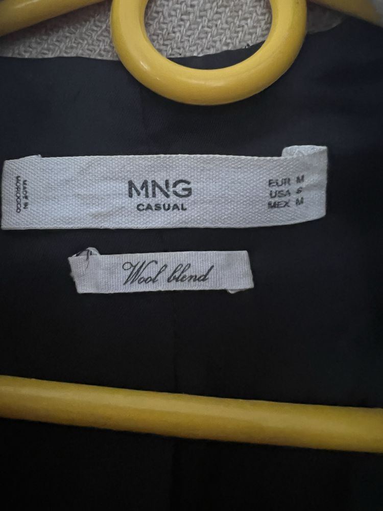 Mango płaszcz damski beżowy M 38 wełniany