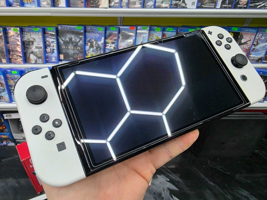 Konsola Nintendo Switch OLED 4 gry Pokrowiec Szkło Karta 128GB Gwar 12