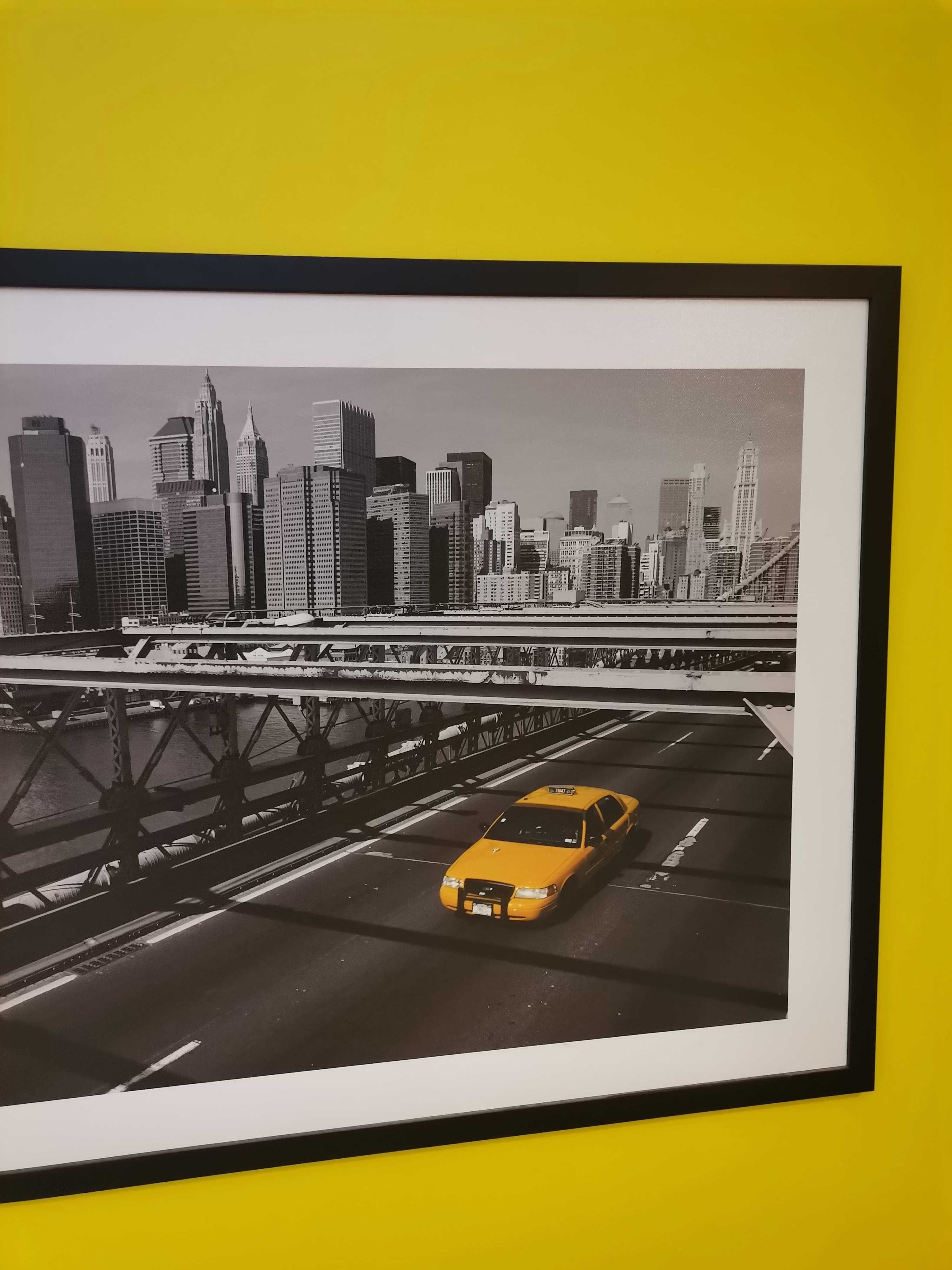 Obraz New York taxi 100x70 śliczny Czarna rama