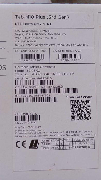 Планшет Lenovo Tab  M10